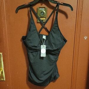 TALISEA Women's V-Neck  Black Strappy Beach Dress SZ L